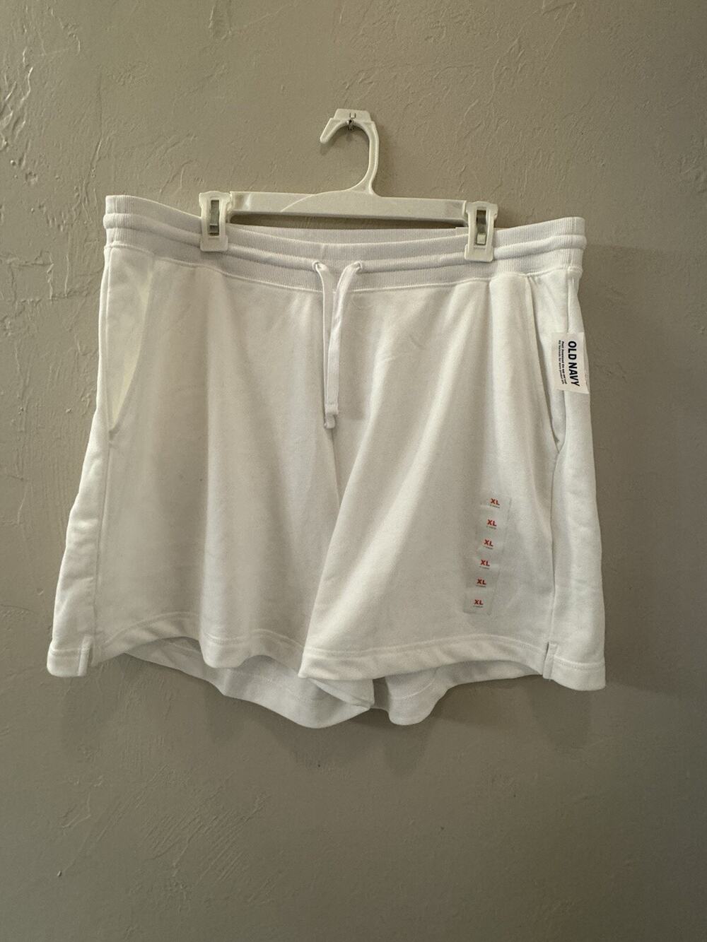 NWT Old Navy XL Vintage Extra High Rise Shorts White 5” Inseam Drawstring NEW